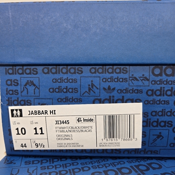 New Adidas Jabbar High \'White Black\' Men\'s Basketball Sneaker Shoes Size 10 main image 7